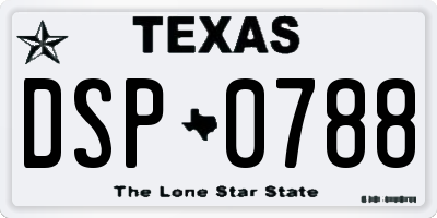 TX license plate DSP0788