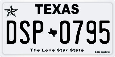 TX license plate DSP0795
