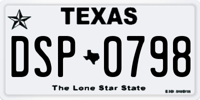 TX license plate DSP0798