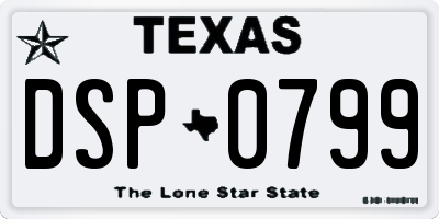 TX license plate DSP0799