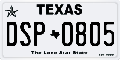 TX license plate DSP0805