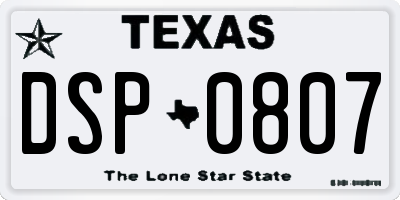 TX license plate DSP0807