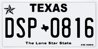 TX license plate DSP0816