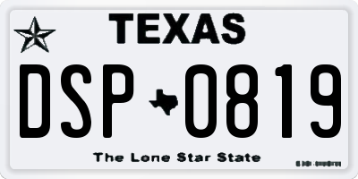 TX license plate DSP0819