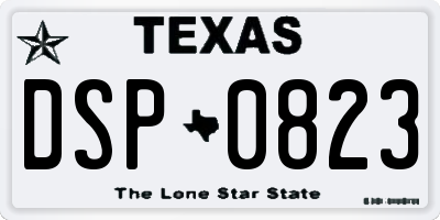 TX license plate DSP0823