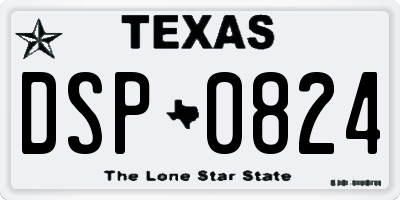 TX license plate DSP0824