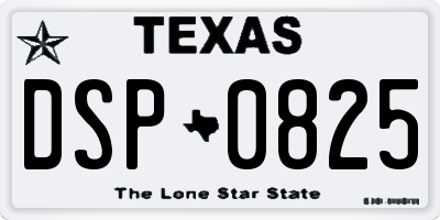 TX license plate DSP0825
