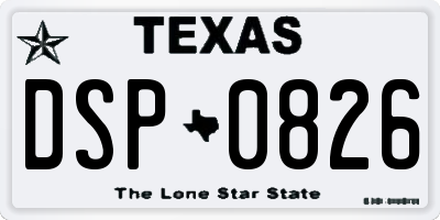 TX license plate DSP0826