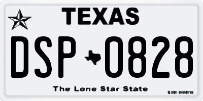 TX license plate DSP0828