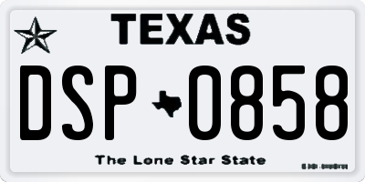 TX license plate DSP0858