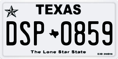 TX license plate DSP0859