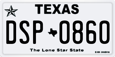TX license plate DSP0860