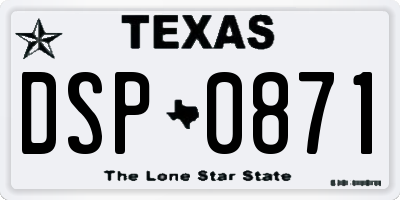 TX license plate DSP0871