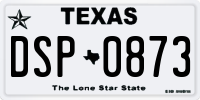 TX license plate DSP0873