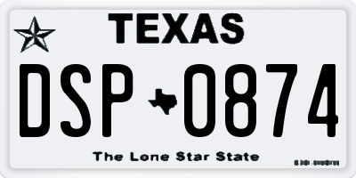 TX license plate DSP0874