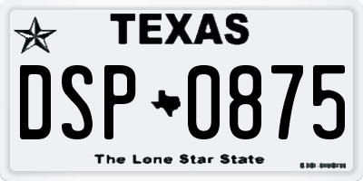 TX license plate DSP0875