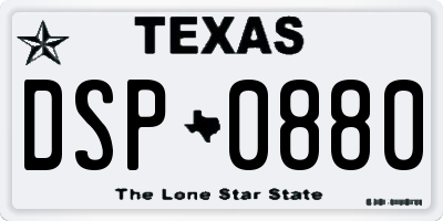 TX license plate DSP0880