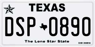 TX license plate DSP0890