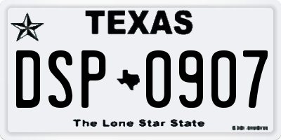 TX license plate DSP0907