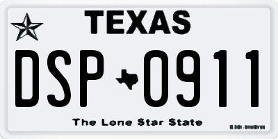 TX license plate DSP0911