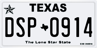 TX license plate DSP0914