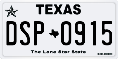 TX license plate DSP0915