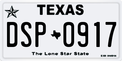 TX license plate DSP0917