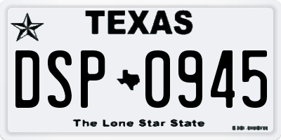 TX license plate DSP0945