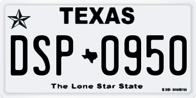 TX license plate DSP0950
