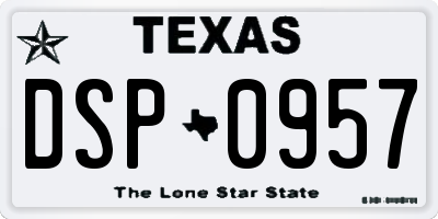 TX license plate DSP0957