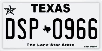 TX license plate DSP0966