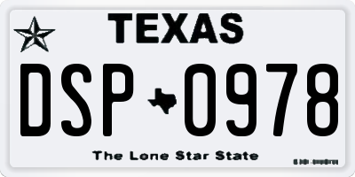 TX license plate DSP0978