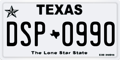TX license plate DSP0990
