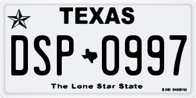TX license plate DSP0997