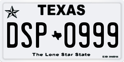 TX license plate DSP0999