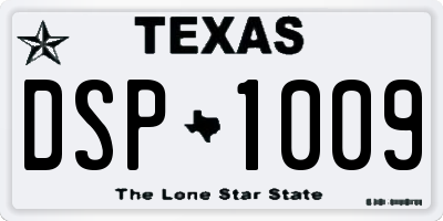 TX license plate DSP1009