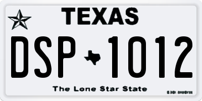TX license plate DSP1012