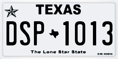 TX license plate DSP1013