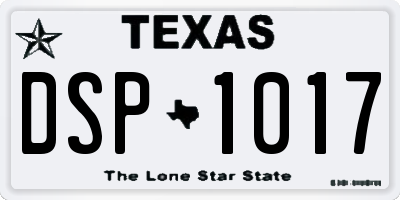 TX license plate DSP1017