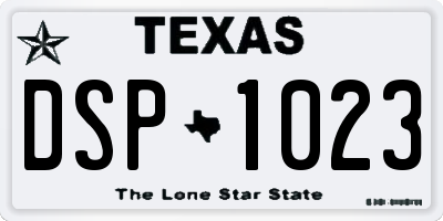 TX license plate DSP1023
