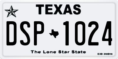 TX license plate DSP1024