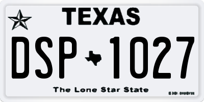 TX license plate DSP1027