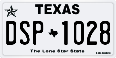 TX license plate DSP1028
