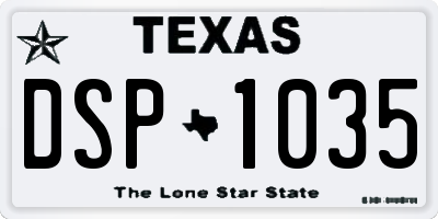 TX license plate DSP1035