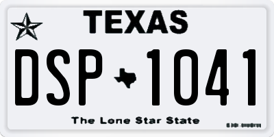 TX license plate DSP1041