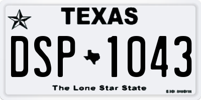 TX license plate DSP1043