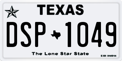 TX license plate DSP1049