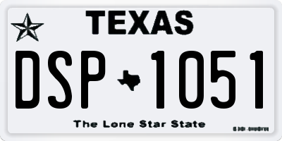 TX license plate DSP1051