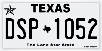 TX license plate DSP1052