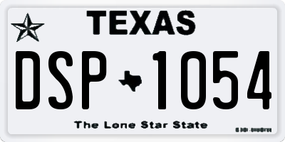 TX license plate DSP1054